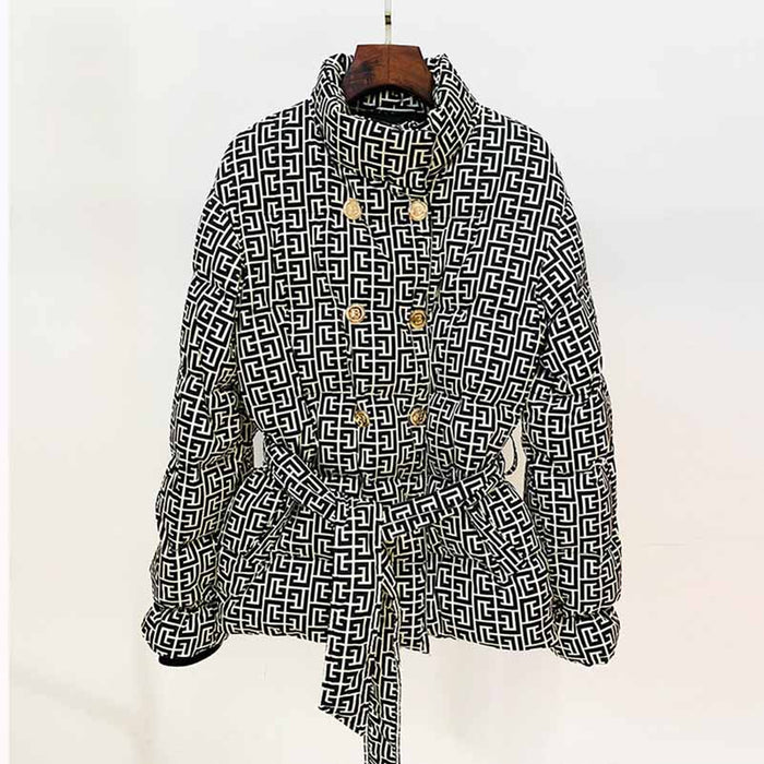 Women's Down Coat Winter Jacket Outwear Lace up Warm Coat