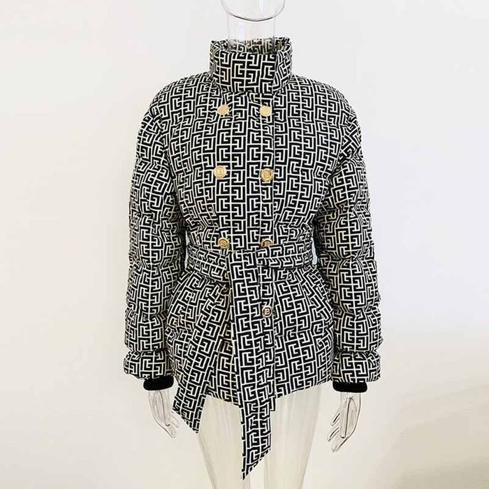 Women's Down Coat Winter Jacket Outwear Lace up Warm Coat