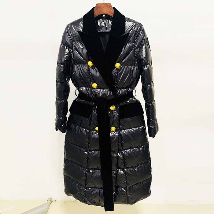 Women's Down Jacket Winter Warm Down Coat Black Padded Bubble Coat