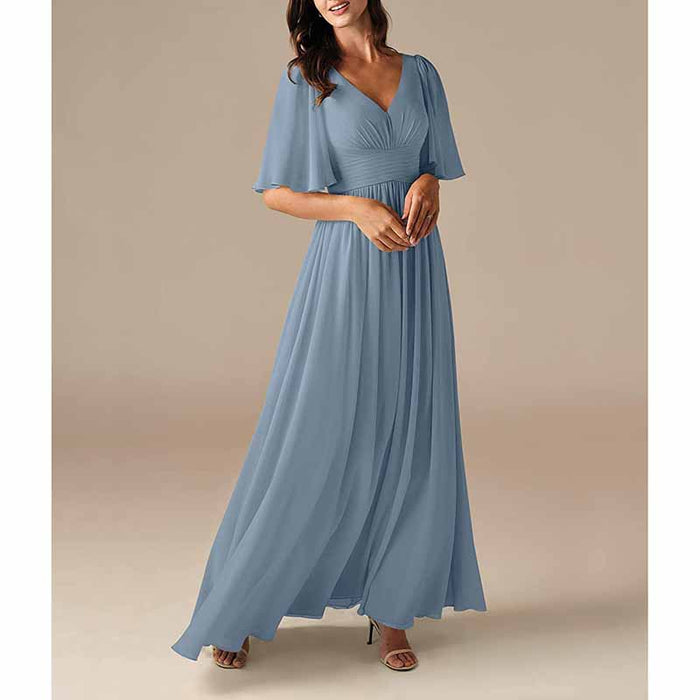 Women's Elegant V-Neck Formal Evening Dresses Bridesmaid dress