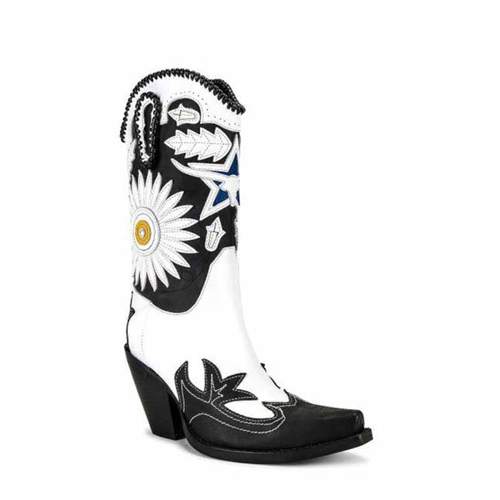 Women's Embroidered Cowboy Boots - Stylish Floral Design