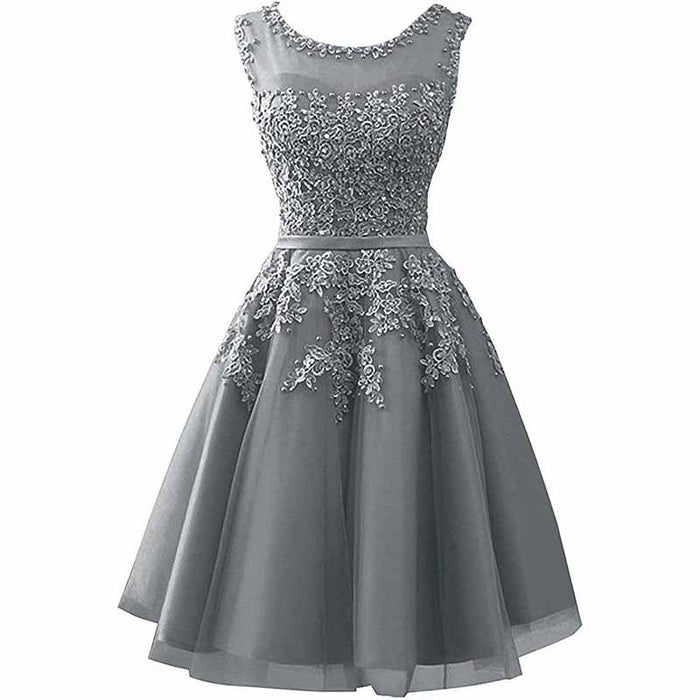 Women's Evening Dresses with Appliques Elegant Ball Gown Bridesmaid Dresses Short Party Dress