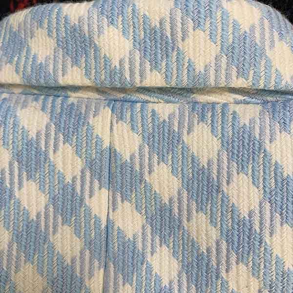 Women's Fitted Golden Lion Buttons Luxury Blue Checked Blazer