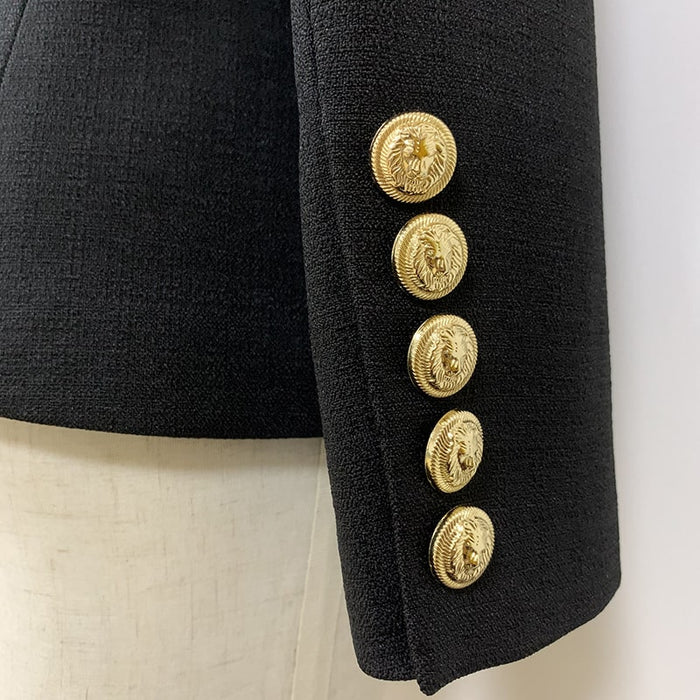 Women's Fitted Lion Buttons Fitted Jacket Formal Fashion Blazers