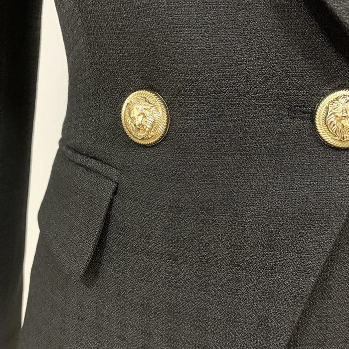 Women's Fitted Lion Buttons Fitted Jacket Formal Fashion Blazers