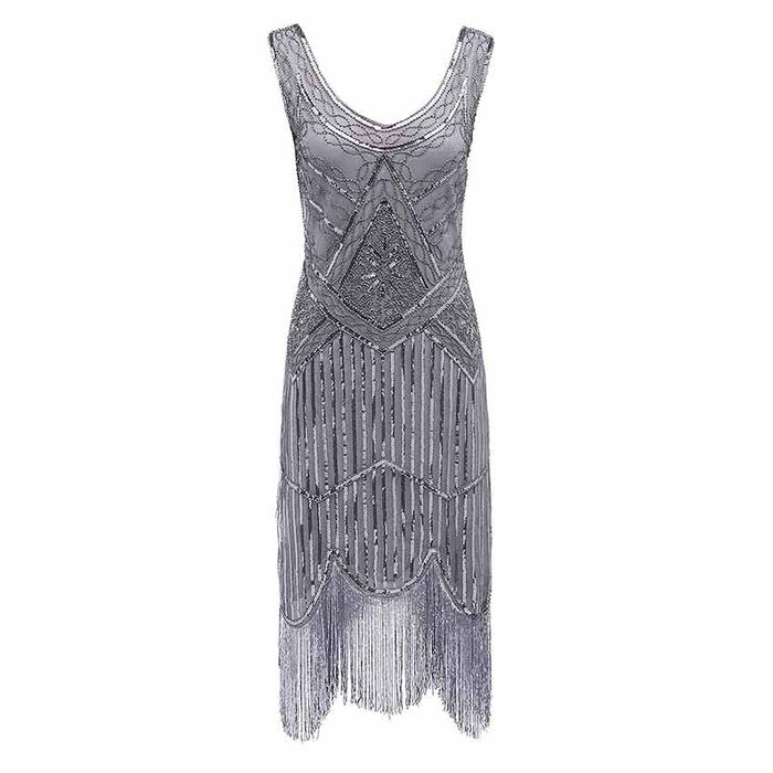 Women's Flapper Dresses 1920s Beaded Fringed Great Gatsby Dress