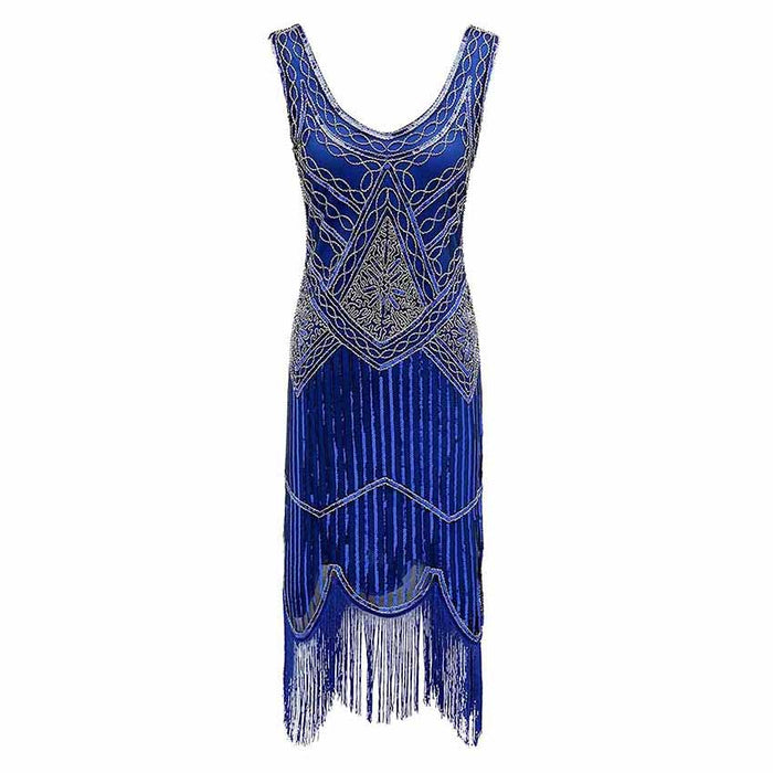 Women's Flapper Dresses 1920s Beaded Fringed Great Gatsby Dress