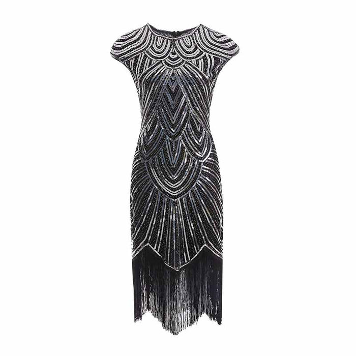 Women's Flapper Dresses 1920s Beaded Fringed Great Gatsby Dress