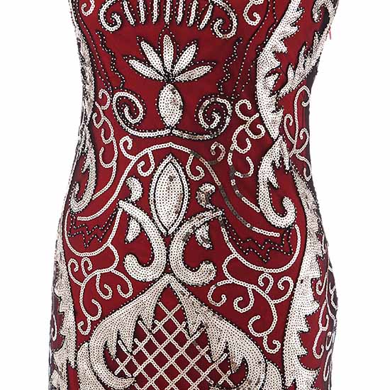 Women's Flapper Dresses 1920s V Neck Beaded Fringed Great Gatsby Dress