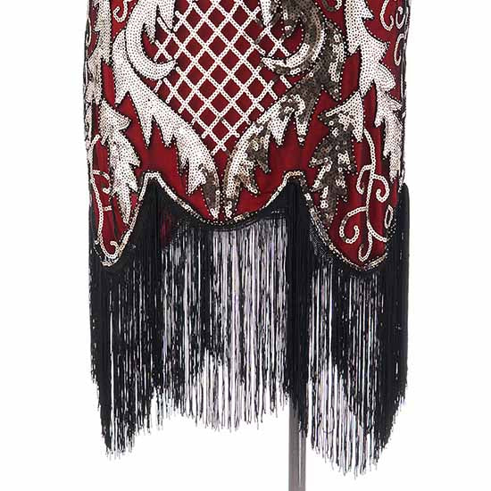 Women's Flapper Dresses 1920s V Neck Beaded Fringed Great Gatsby Dress