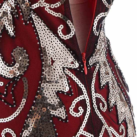 Women's Flapper Dresses 1920s V Neck Beaded Fringed Great Gatsby Dress