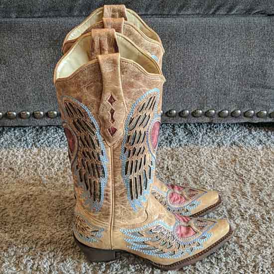 Women's Floral Embroidery Boots Country Cowgirl Boot