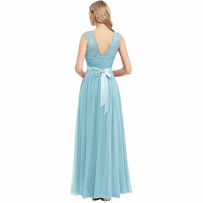 Women's Floral Lace Bridesmaid Dress A-line Swing Party Dress Short/Long Length
