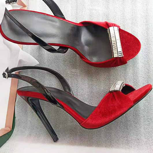 Women's Formal Rhinestone High Heel Sandal Ankle Strap Wedding Shoes