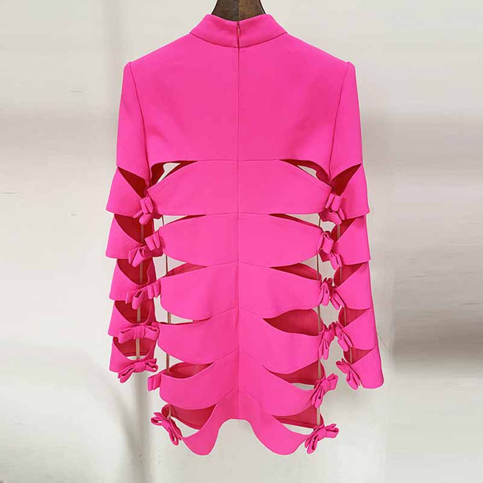 Women's Fuchsia Hollowed Minidress