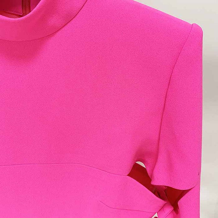 Women's Fuchsia Hollowed Minidress