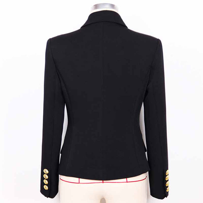Women's Golden Lion Buttons Loose Fitted Blazer Jacket Lavender/ Ivory/ Black