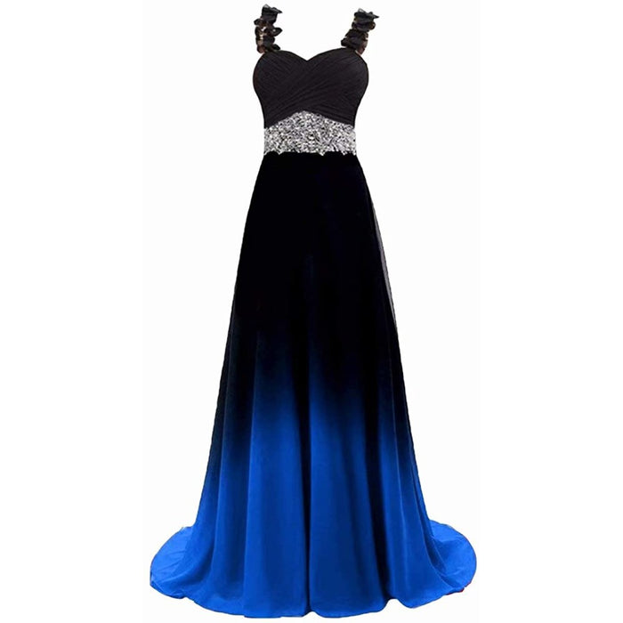 Women's Gradient Evening Prom A Line Bridesmaid Dress Custom Wedding Ball Gown
