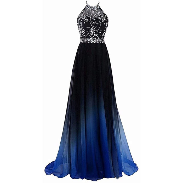 Women's Gradient Evening Prom A Line Bridesmaid Dress Custom Wedding Ball Gown