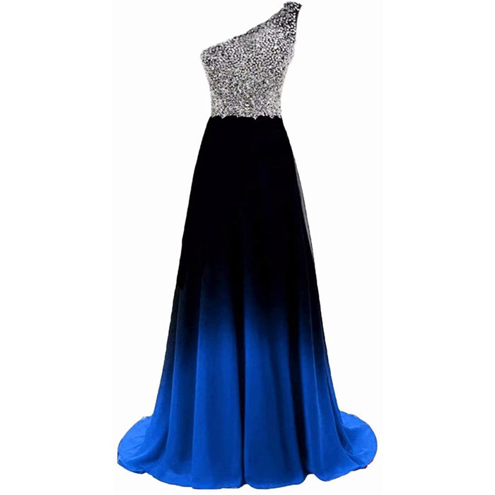 Women's Gradient Evening Prom A Line Bridesmaid Dress Custom Wedding Ball Gown