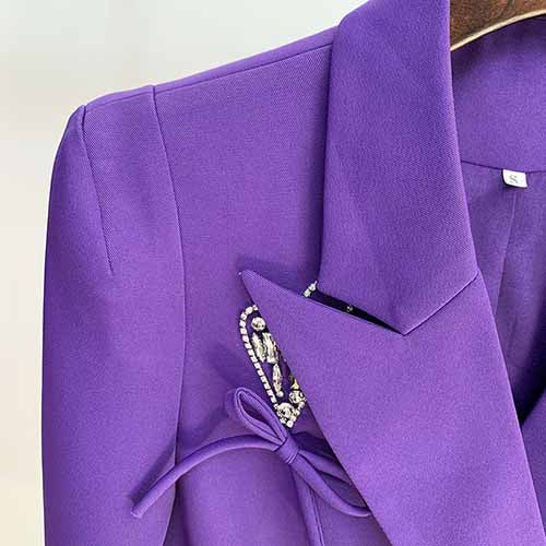Women's Heart Jewellery and Bows Decoration Short Loose Fit Blazer Jacket Coat