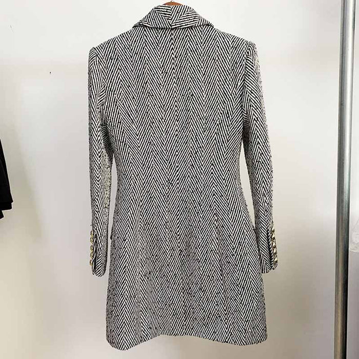 Women's Herringbone Coat Double Breasted Fashion Coats