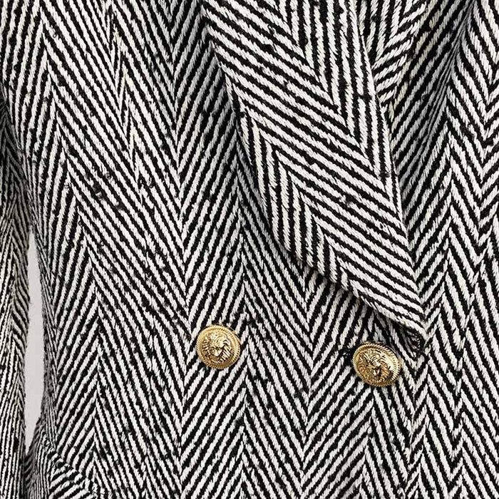 Women's Herringbone Coat Double Breasted Fashion Coats