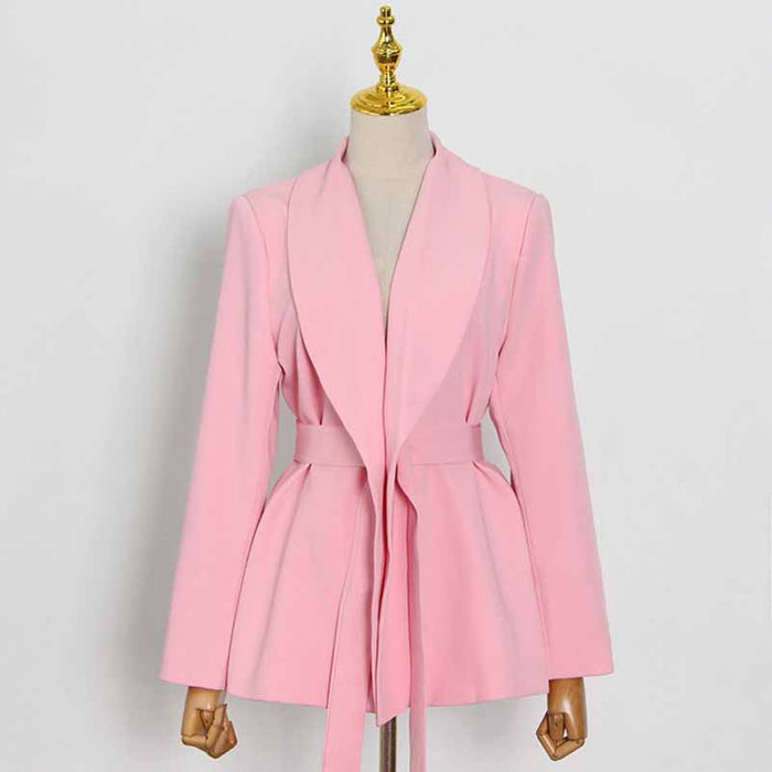 Women's Lace Up Suits High Waisted Two Pieces Pantsuit Colors Black Pink White