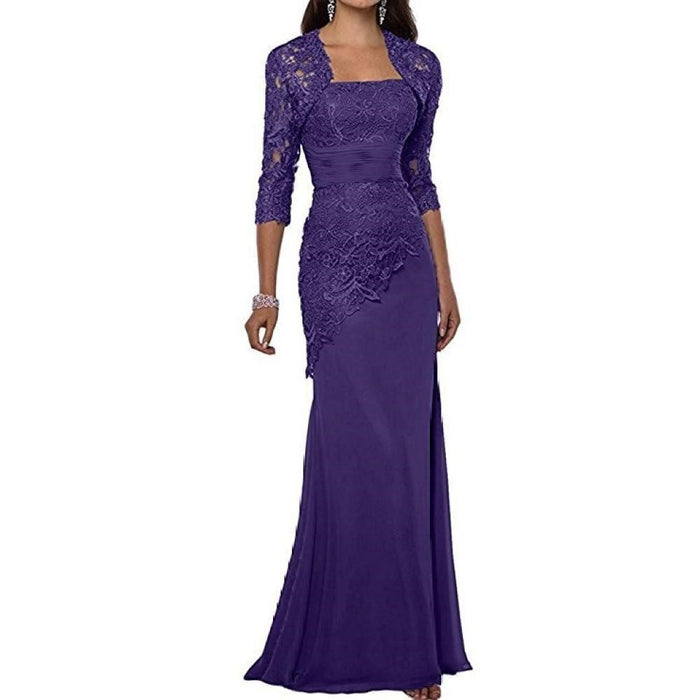 Womens Lace Wedding Bridesmaid Dress Formal Gowns with Jacket