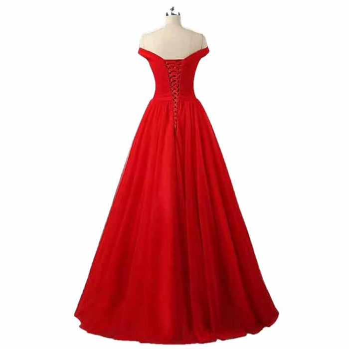 Women's Long Off Shoulder Prom Dress Evening Party Ball Gown