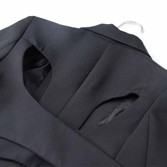 Women's Long Sleeve Lapel Backless Hollow Out Blazer
