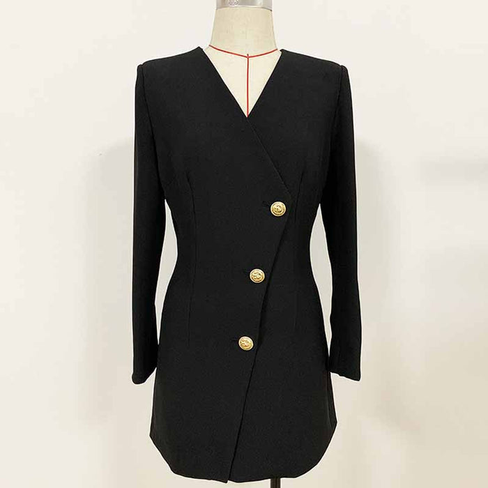 Women's Long Sleeves Buttons Bodycon Mini Dresses
