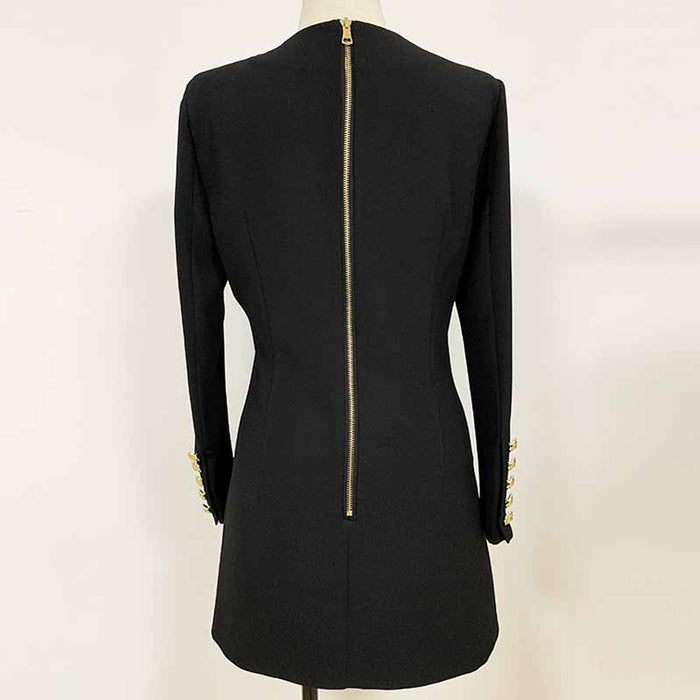 Women's Long Sleeves Buttons Bodycon Mini Dresses