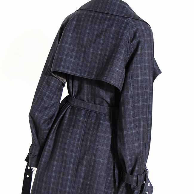 Women's Long Trench Coat Windproof Classic Lapel Belted Overcoat with Pockets