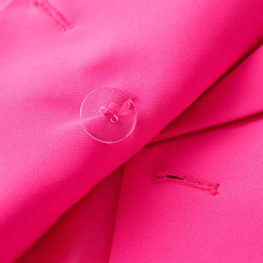 Women's Luxury Fitted Hot Pink Blazer Golden Lion Buttons Coat Belted Jacket