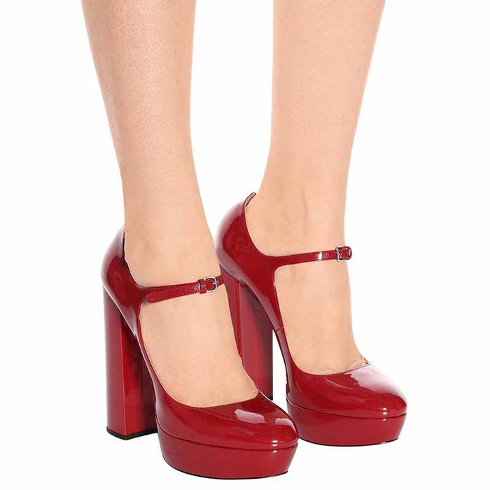 Womens Mary Jane Platform Heels Peep Toe Ankle Strap Pumps