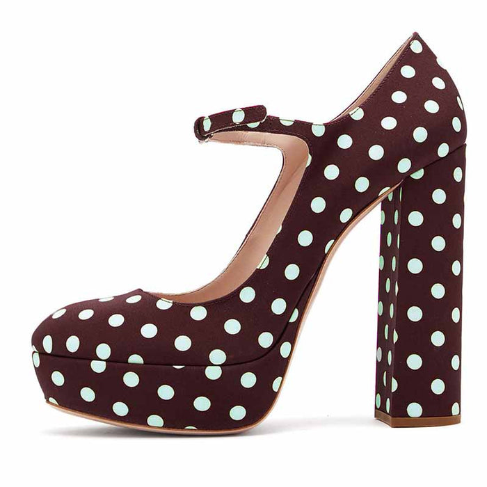 Womens Mary Jane Platform Heels Peep Toe Ankle Strap Pumps