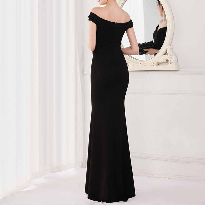 Women's Off Shoulder V-Neck Formal Dresses Wedding Gowns Evening Cocktail Dress S-4XL