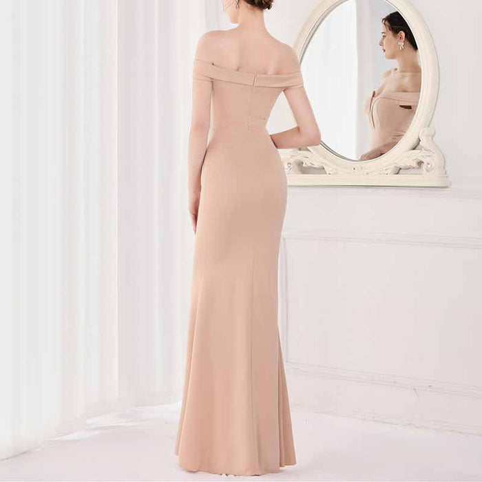 Women's Off Shoulder V-Neck Formal Dresses Wedding Gowns Evening Cocktail Dress S-4XL
