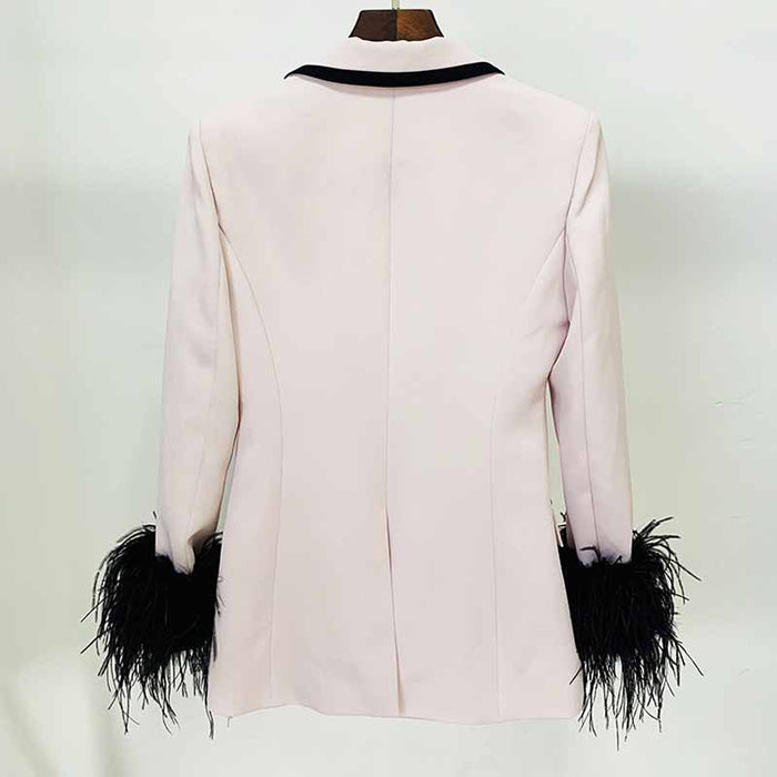 Women's One Button Medium Length Slim Fitting Coat Blazer Jacket