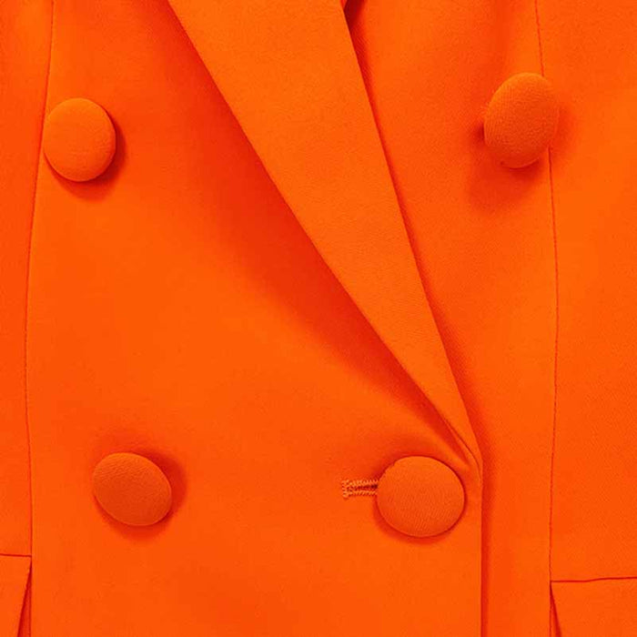 Women's Orange Double Breasted 2 Piece Pant Suit Sizes 6-14