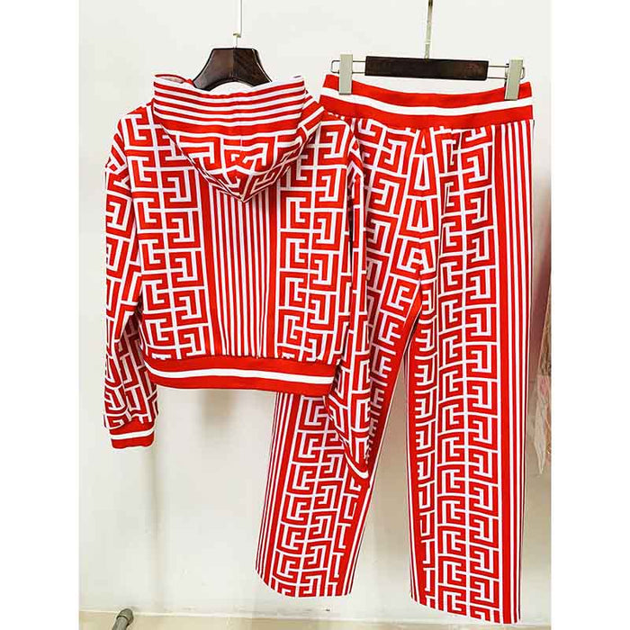Women's Pantsuit Hooded Sweater + Wide Leg Two Piece Suit Casual Pantsuit Set