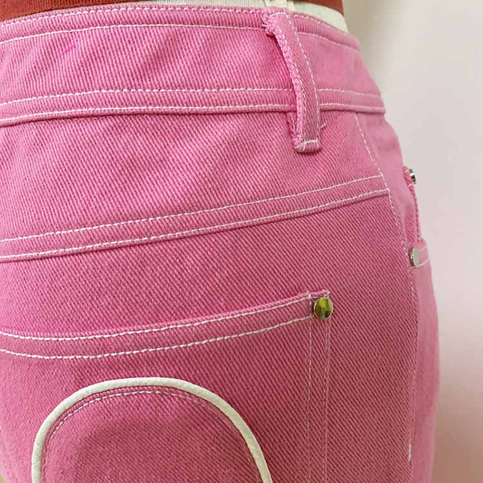 Women's Pink Skinny Jeans Slim Fit Jeans & Denim Pants