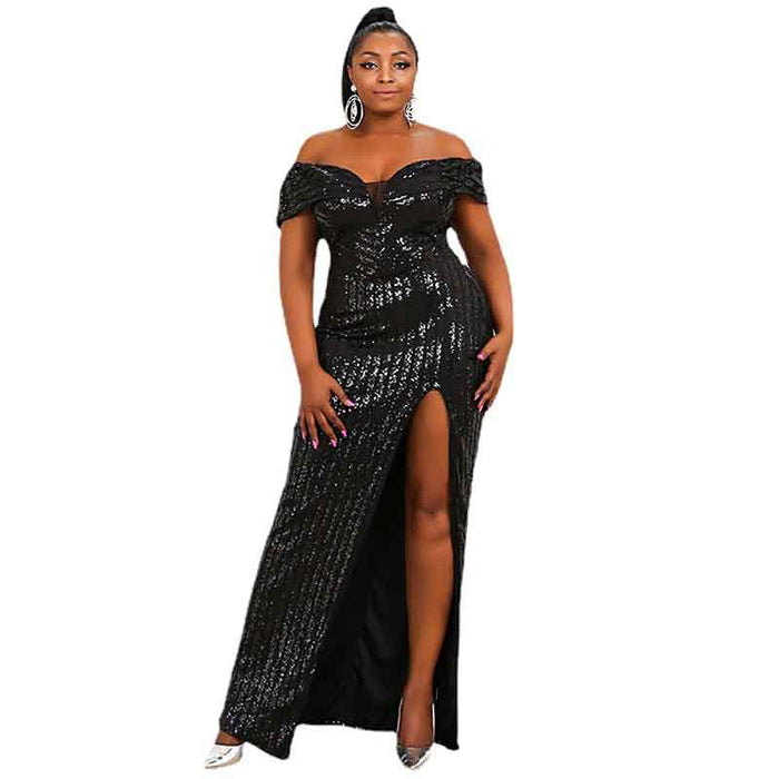 Women's Plus Size Formal Sequin Evening Prom Dresses Mermaid Party Maxi Gown