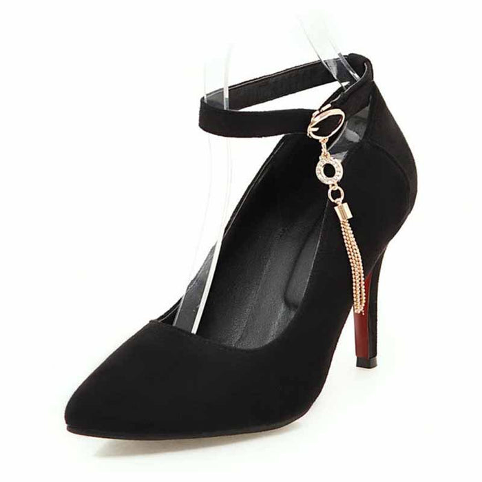Women's Pointed Toe Stiletto Heel Ankle Strap Pumps