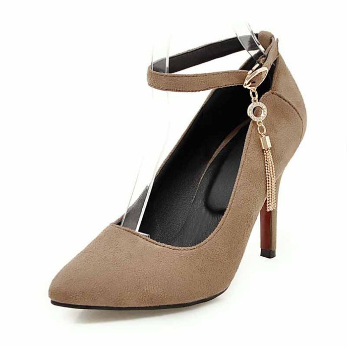 Women's Pointed Toe Stiletto Heel Ankle Strap Pumps
