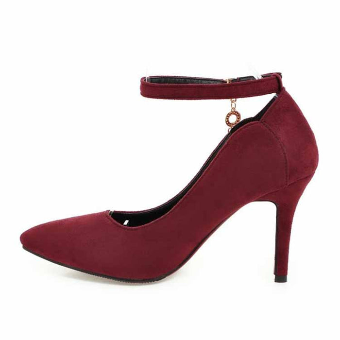 Women's Pointed Toe Stiletto Heel Ankle Strap Pumps