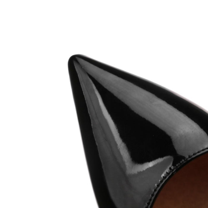 Women's Pointy Toe Dress Pump Middle Heels Plus Size Shoes