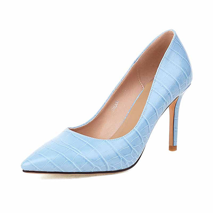 Women's Pointy Toe Dress Pump Middle Heels