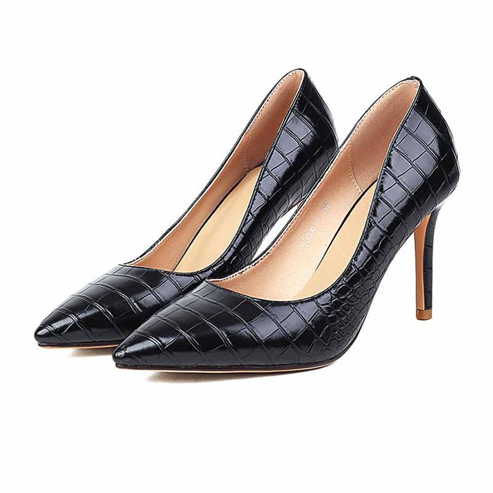 Women's Pointy Toe Dress Pump Middle Heels